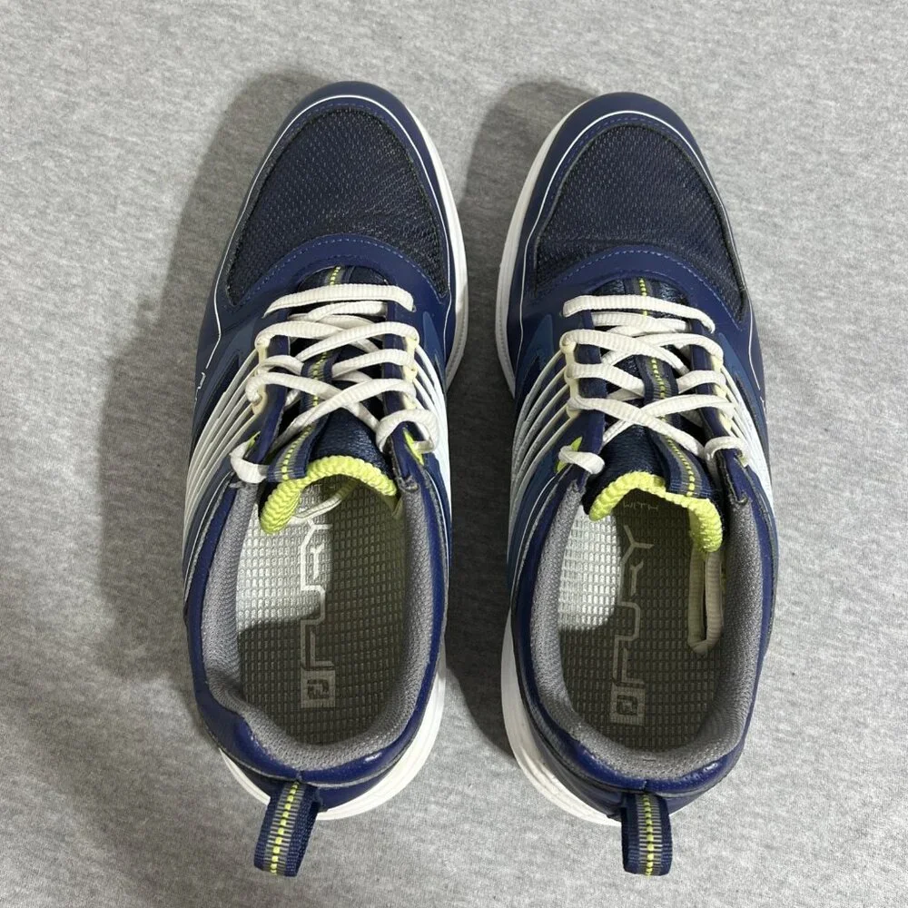 FootJoy FJ Fury Golf Shoes‎ Men's Size 8 M Navy Blue Green Spikes 51101